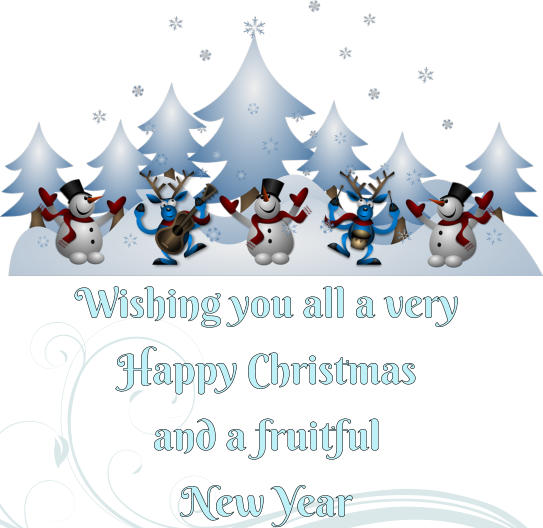 Wishing you all a very  Happy Christmas  and a fruitful  New Year